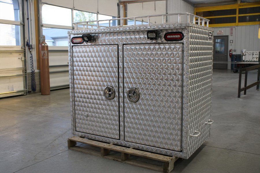 Custom aluminum truck toolbox with slide-out drawers built in Sugarcreek, Ohio