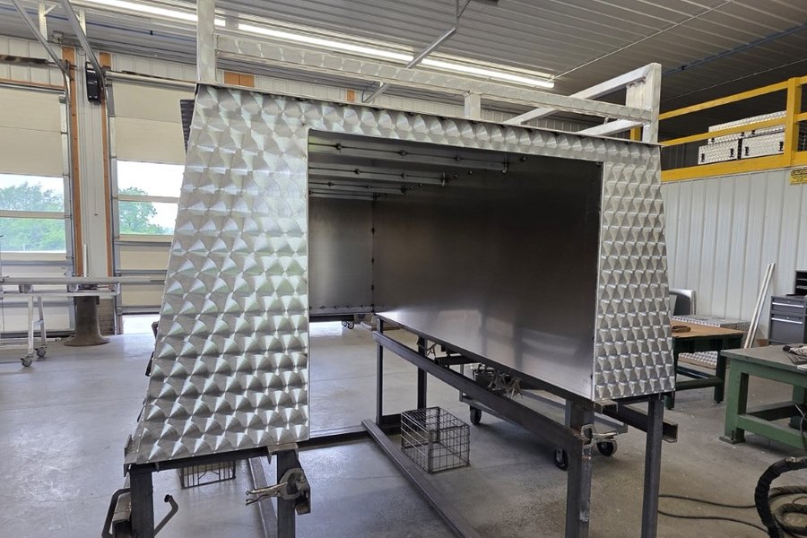Custom aluminum work truck cap built by Custom Truck Caps in Sugarcreek, Ohio
